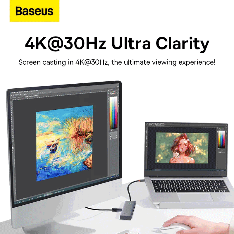 هاب 5 پورت USB – C باسئوس مدل UltraJoy Series HDMI – 4K 30Hz Clarity