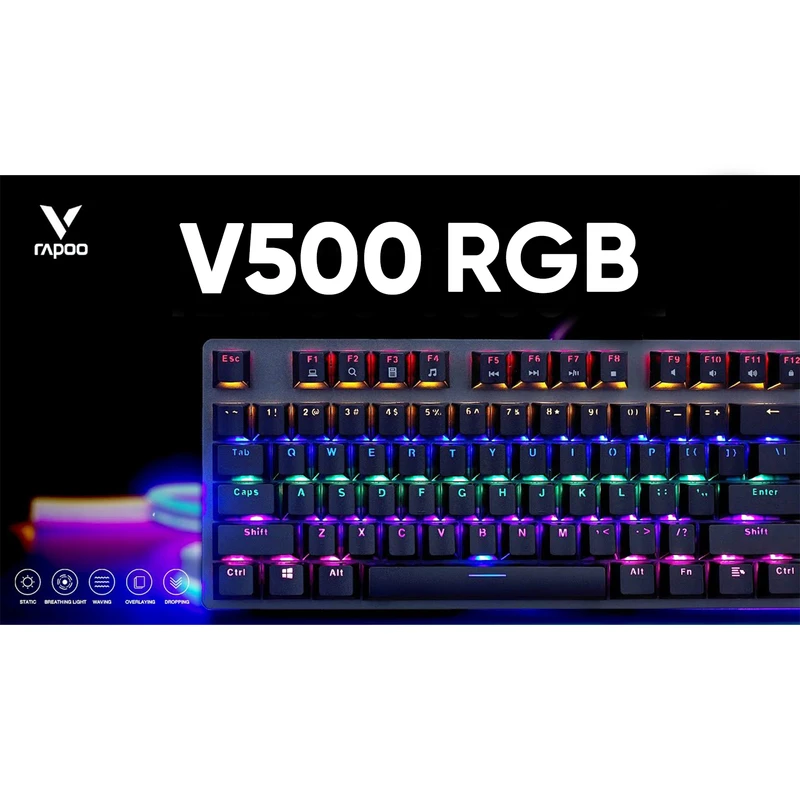 کیبورد گیمینگ مکانیکال رپو مدل V500 RGB